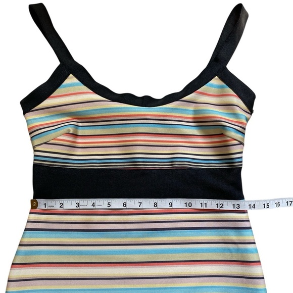 Wow Couture Bandage BodyCon Multicolored Striped Mini Dress Women’s Size Medium - Picture 9 of 11